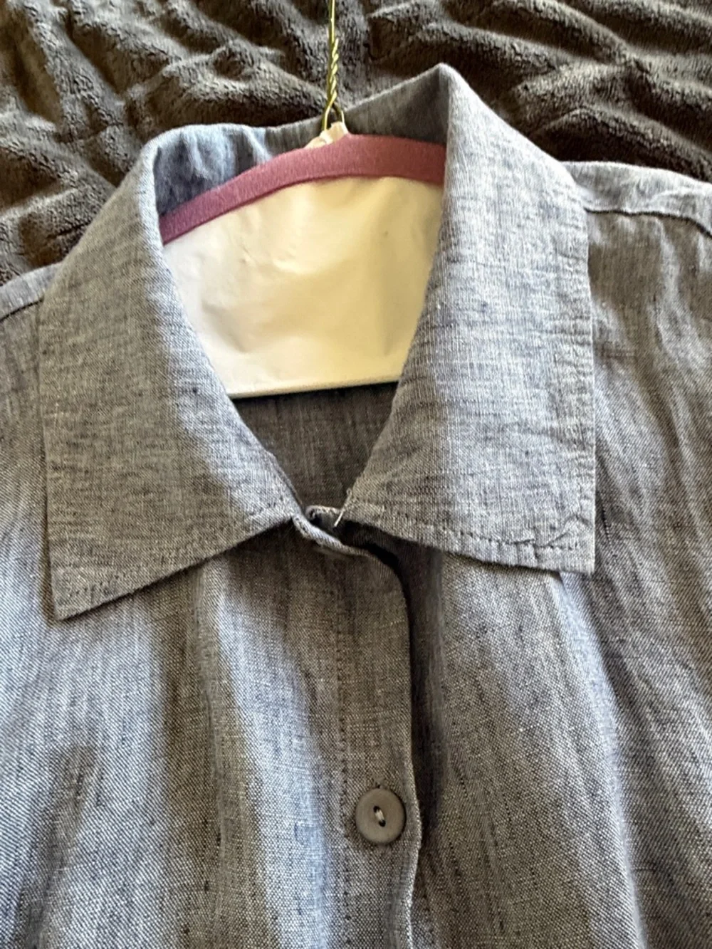 Flax Chambray Blue Sleeveless Button-Front Midi Dress - Picture 5 of 7